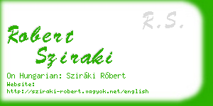 robert sziraki business card